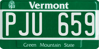 VT license plate PJU659