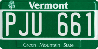 VT license plate PJU661
