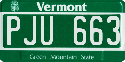 VT license plate PJU663