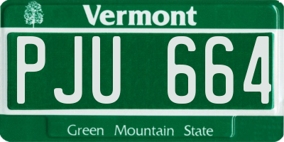 VT license plate PJU664