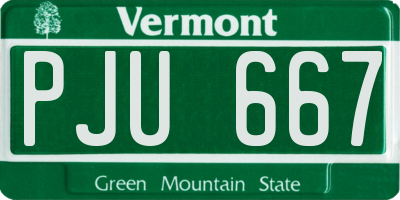 VT license plate PJU667