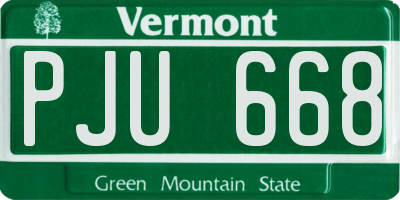 VT license plate PJU668