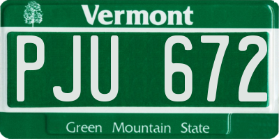 VT license plate PJU672