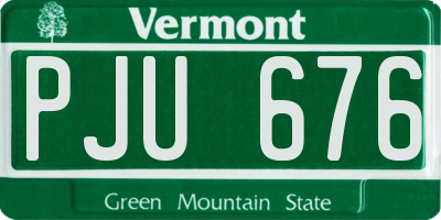 VT license plate PJU676