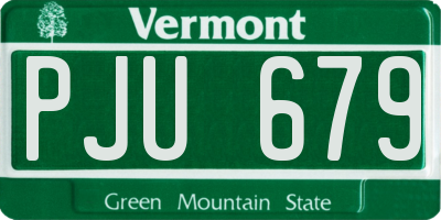 VT license plate PJU679