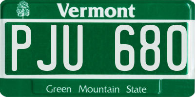 VT license plate PJU680