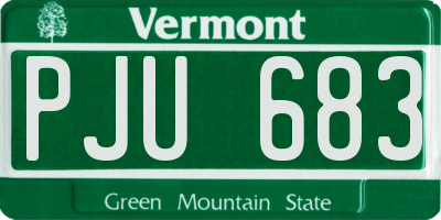 VT license plate PJU683