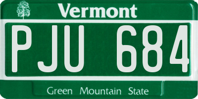 VT license plate PJU684