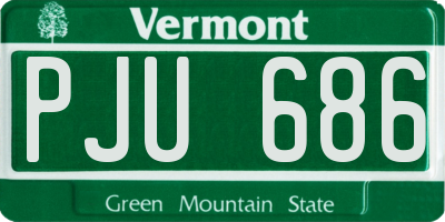 VT license plate PJU686