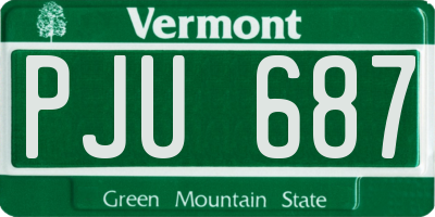VT license plate PJU687