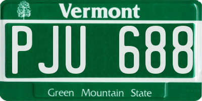 VT license plate PJU688