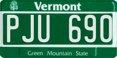 VT license plate PJU690