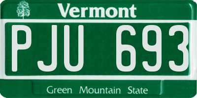 VT license plate PJU693