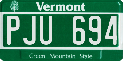 VT license plate PJU694
