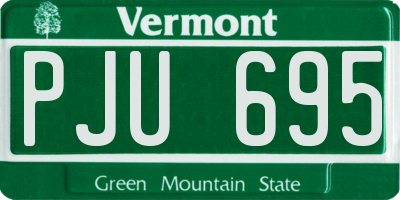 VT license plate PJU695