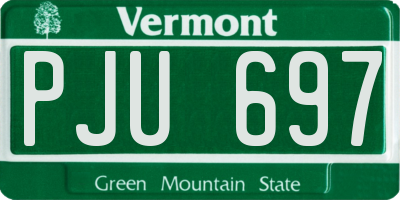 VT license plate PJU697