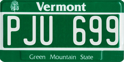 VT license plate PJU699