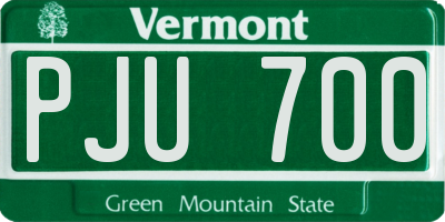 VT license plate PJU700