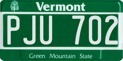 VT license plate PJU702
