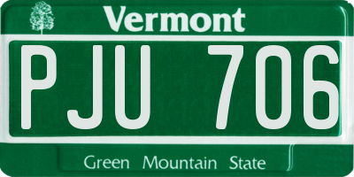 VT license plate PJU706
