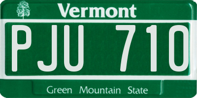 VT license plate PJU710