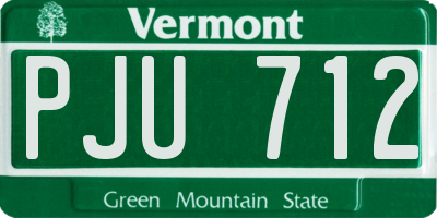 VT license plate PJU712