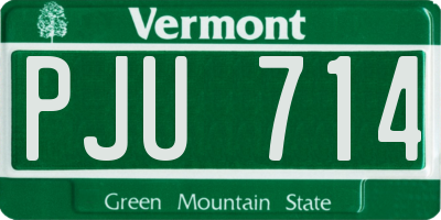 VT license plate PJU714