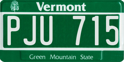 VT license plate PJU715