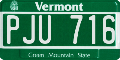 VT license plate PJU716