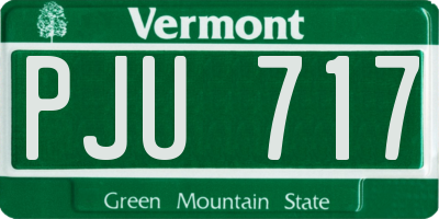 VT license plate PJU717