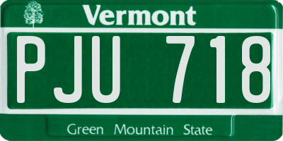 VT license plate PJU718