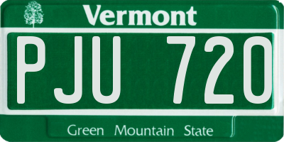 VT license plate PJU720