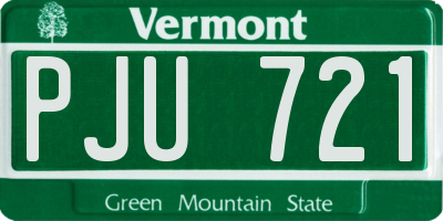 VT license plate PJU721