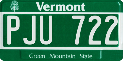 VT license plate PJU722