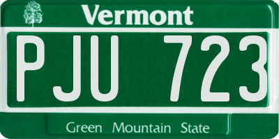 VT license plate PJU723