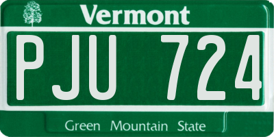 VT license plate PJU724