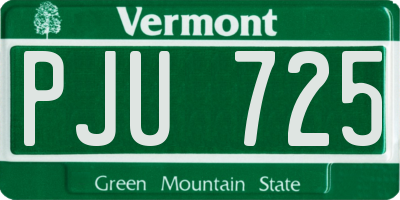 VT license plate PJU725
