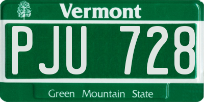 VT license plate PJU728