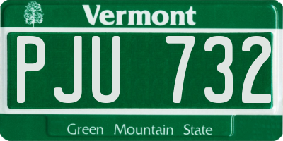VT license plate PJU732