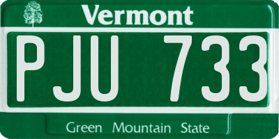 VT license plate PJU733