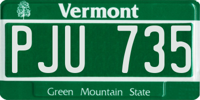 VT license plate PJU735