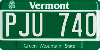 VT license plate PJU740