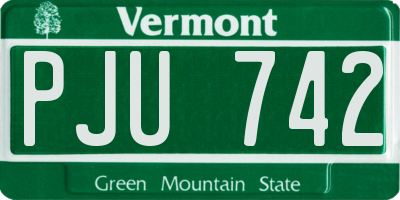 VT license plate PJU742