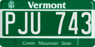 VT license plate PJU743