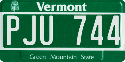 VT license plate PJU744