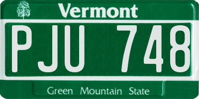 VT license plate PJU748