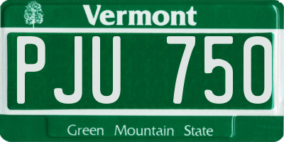 VT license plate PJU750