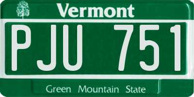 VT license plate PJU751