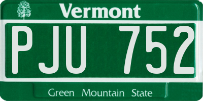VT license plate PJU752