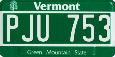 VT license plate PJU753